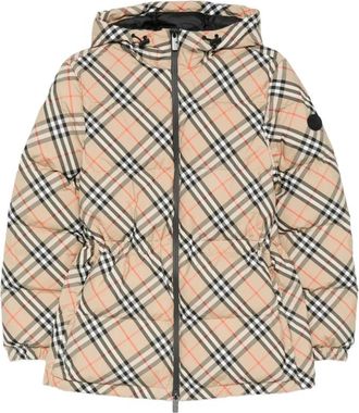 Burberry Gewatteerde Hoodie met Rits - Dames - Gewatteerde jassen - Beige - S - Polyester - Jassen