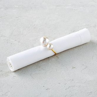 Frontgate Set of 4 Pearl Napkin Rings - Frontgate