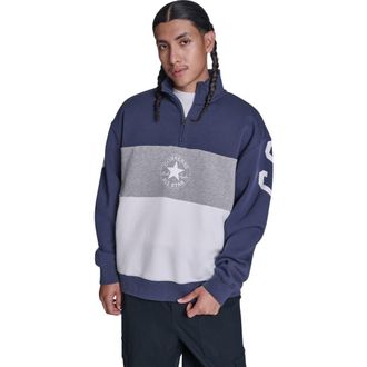 Converse Retro Stripe Relaxed Quarter-Zip Sweatshirt in Converse Blue Multi at Nordstrom, Size X-Large