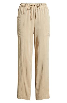 Anne Klein Tie Waist Crop Pants in Safari at Nordstrom, Size X-Small
