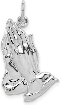Diamond2Deal 10k White Gold Praying Hands Pendant