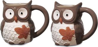 Godinger Set Of 2 Owl Turkey Coffee Mug