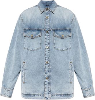 Balmain Denim Overhemd Met Zakken - Heren - Spijkeroverhemden - Blauw - L - Denim - Overhemden