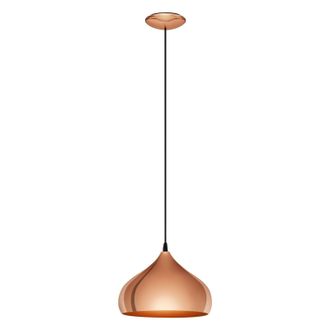 Loops Hanging Ceiling Pendant Light Polished Copper 1 x 60W E27 Hallway Feature Lamp