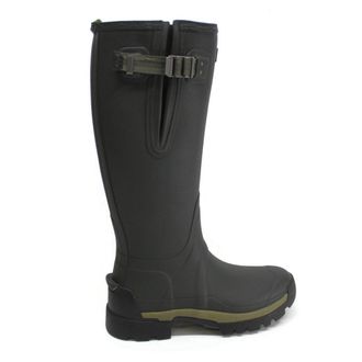 Hunter Balmoral Tall Side Rubber Womens Hook and Loop Boots - Dark Olive - Size:UK 6