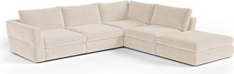 Sia Home Sof&aacute; gran esquinero derecho modular 7 plazas tejido beige