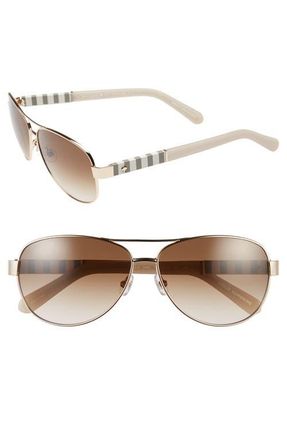 Kate Spade New York dalia 58mm aviator sunglasses in Gold/brown Sf at Nordstrom