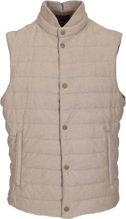 Fedeli Quilted Flannel Vest - Heren - Bodywarmers - Beige - 3XL - Jassen