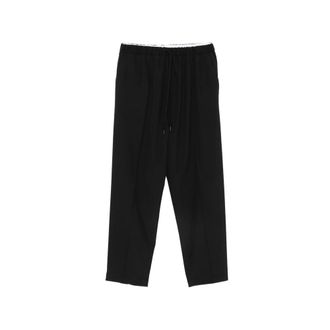 Maison Margiela Drawstring-waist Logo-patch Trousers