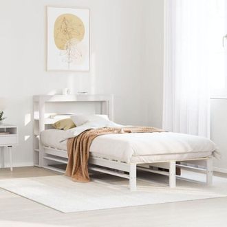 vidaXL Vidaxl - Estructura De Cama Sin Colch&oacute;n Madera Maciza Blanca 90x190 Cm