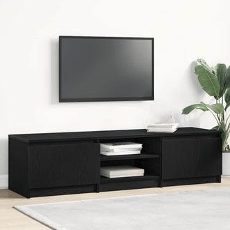 Berkfield Home TV Cabinet Black Oak 140x40x35.5 cm Engineered Wood