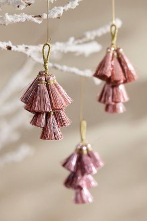 Terrain Mini Tassel Charm Ornaments, Set of 3