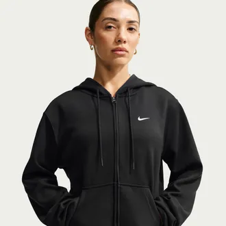 Nike Womens Studio Fleece Sport Dri-FIT Full-Zip Hoodie in Black | IO0431-010