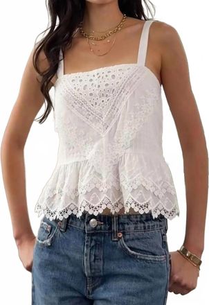 Heartloom Fernando Eyelet Lace Top In Eggshell