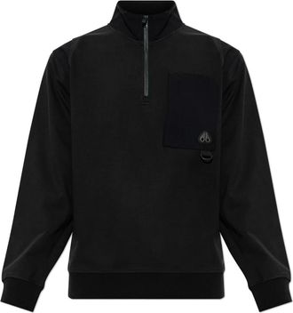 Moose Knuckles Sweatshirt met opgestikte zakken - Heren - Vesten met rits - Zwart - XL - Katoen - Hoodies & sweatvesten