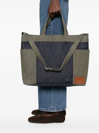 A.P.C. Colorblock Cotton Tote Bag - Blue