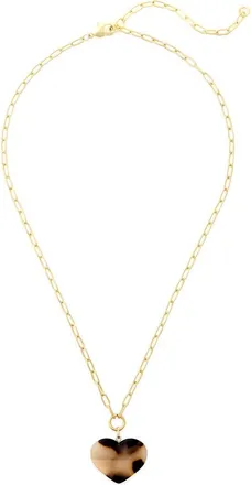 Machete Jewelry Midi Heart Pendant Necklace in Blonde Tortoise at Nordstrom