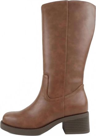 Soda Womens Tall Square Toe Boots In Brown