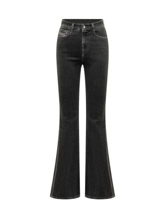 Diesel Black Flared High Rise Jeans