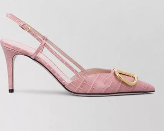 Valentino Garavani slingback pumps v logo croc texture