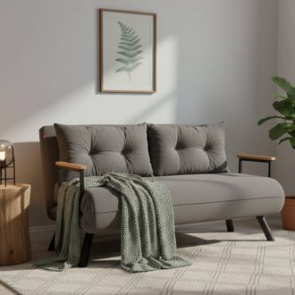 Dmora Sof&aacute; Cama 2 Plazas Calvin, Almacenaje, Reclinable, Brazos, 133x78 Cm Gris Oscuro