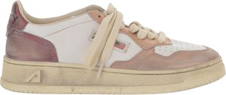 Autry Leather Sneakers With Vintage Color-Block Design And Logo Details