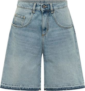 Icon Denim Los Angeles Lulu Wide Leg Short - Dames - Denim shorts - Blauw - W25 - Katoen - Korte Broeken