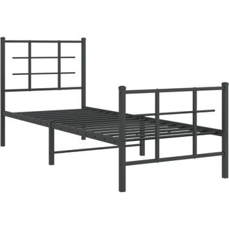 vidaXL Estructura Cama Sin Colch&oacute;n Con Estribo Metal Negro 75x190 Cm Vidaxl
