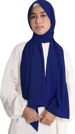 Lina & Lily Medina Silk Hijab Head Scarf Shawl Wrap for Muslim Women Non-see-through Non-slip (Royal Blue)