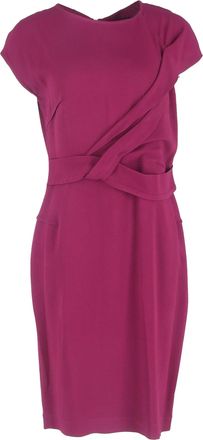 Roland Mouret Nepa Draped Midi Dress in Purple Viscose