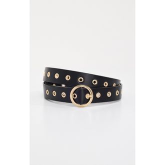 Good American Womens Skinny Eyelet Belt | Black, Size XS/S | Good American by Khlo&Egrave; Kardashian