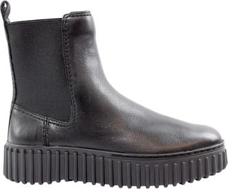 Clarks Black Leather - Dames - Chelseaboots - Zwart - 37 1/2 EU - Leer - Schoenen