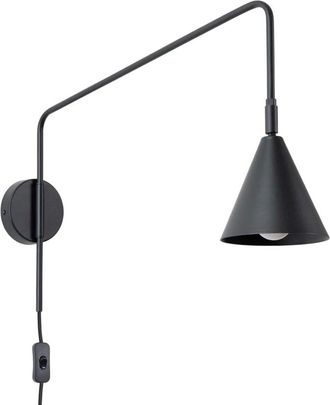 Wonderlamp Aplique de pared de acero negro lineal e14
