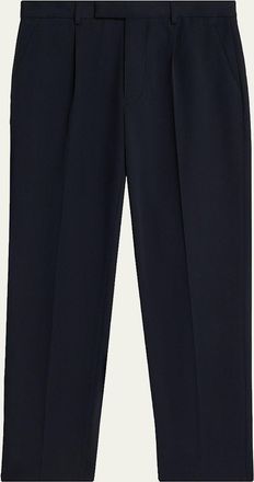 Ermenegildo Zegna Mens Cotton and Wool Single-Pleated Pants