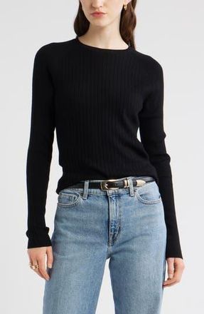 Nordstrom Rib Wool Blend Sweater in Black at Nordstrom Rack, Size Xx-Large