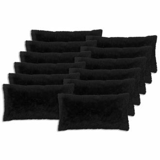 vidaXL Funda De Almohada 12 Pcs Heerlen Negro 40 X 80 Cm Fleece Pv Vidaxl