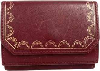Cartier Pre-owned Vintage Portemonnee - Dames - Vintage Accessoires - Rood - ONE Size - Leer - Vintage