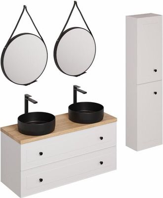 Puma Naturel - Conjunto De Ba&ntilde;o Con Lavabo Que Incluye Grifo Lavabo, Ca&ntilde;o Y Sif&oacute;n Forli Blanco (ksetforli4)