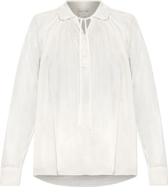 Forte_Forte Overhemden, Dames, Wit, XS, Katoen, Transparante coltrui top