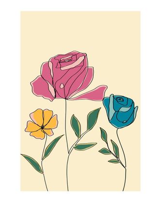 iCanvas Colored Floral Ii By Daniela Santiago Wall Art
