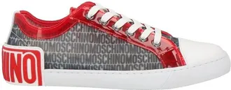 Moschino White Polyester Low Top Mens Sneakers