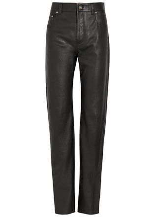 Versace Straight-leg Leather Trousers - Black - 44 (UK12 / M)