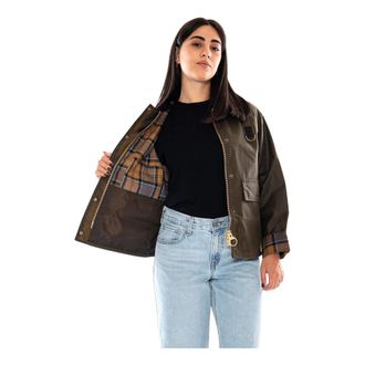 Barbour Spey Wax Jacket - Dames - Jassen - Groen - Maat: S Katoen