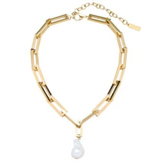 Pompeii3 17 Terry Chain Chunky Heavy Weight Baroque Freshwater Pearl 25mm Pearl Necklace