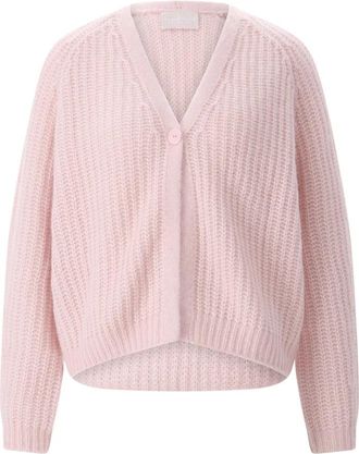 Hemisphere Cardigan met V-hals en knopen - Dames - Cashmere truien - Roze - XS - Katoen - Truien & Vesten