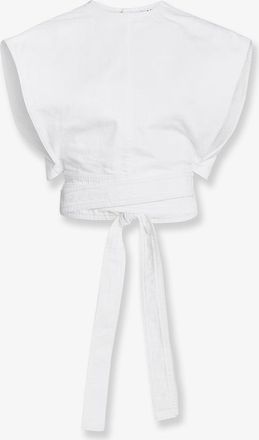 Alaia Belted Top in cotone crop fit - ALAIA - gender_Woman