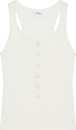 Courrèges 90s ribbed tank top - women - Elastane/Cotton - L - White