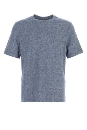 Brunello Cucinelli Brunello Cucinelli Melange Blue Linen Blend T Shirt