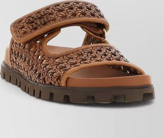Miu Miu braided leather slides