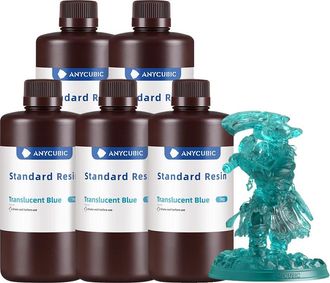 OEM Resina Para Impresi&oacute;n 3d, Viscosidad Media, Curado R&aacute;pido, 5 Kg - Azul Transl&uacute;cido